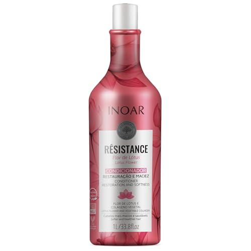 Inoar R?sistance Flor de Lotus Conditioner with Lotus Flower Extract & Plant-Based Collagen for Hair Strengthening & Shine, 33.8 fl.oz