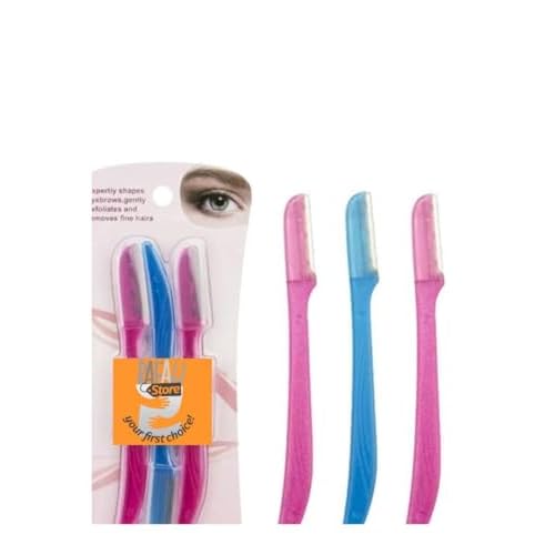 Eyebrow Trimmer Set for Women - Silver, Modern Style - All Skin Types - 3 Blades - Portable - Women's Facial Hair Removal Tool
