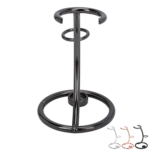 Safety Razor Stand, Stainless Steel Brush Shaving Holder Storage Shave Organizer Extra Stability Non slip Base Modern Fast Drying Accessory for Man Women Shower Room Bathroom Countertops Tool(Black)
