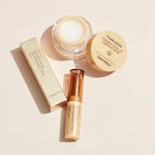 TONYMOLY Timeless Ferment Snail Lip Balm ? Korean Moisturizing Lip Balm for Dry, Chapped Lips, Nourishing Snail Mucin Formula Helps Protect & Smooth Lips, 3.5 g