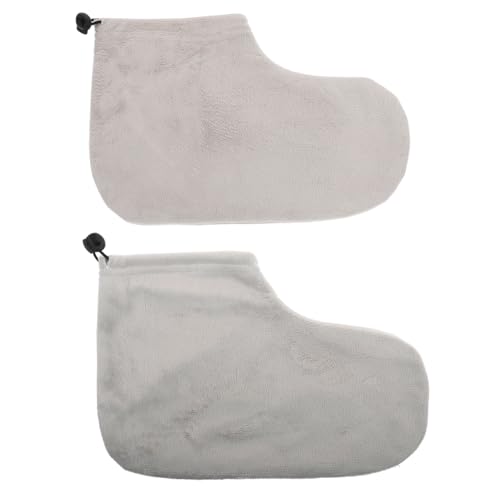 HEALLILY Paraffin Wax Bath Cotton Booties Moisturizing Work Foot Covers Feet Treatment Kit Grey Paraffin Wax Warmer Insulated Foot Wraps for Women Warm Therapy