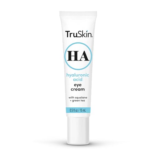 TruSkin Eye Cream for a Hydrated, Brighter-Looking Eye Area - Improve Appearance of Dark Circles & Puffiness - Hyaluronic Acid, Squalane, Green Tea - Under Eye Cream for Women, 0.5 fl oz