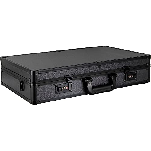 SunRise C4102 Barber Stylist Lock Attached Carrying Portable Travel Case Organizer Storage Display, Black Matte (C4102PPAB) , 22x13x4.25 Inch (Pack of 1)