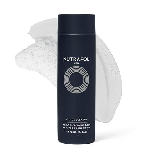 Nutrafol Men's Shampoo and Conditioner 2-in-1, Cleanses, Hydrates, Unclogs Pores, Improves Hair Volume & Strength, Physician-formulated for Thinning Hair, Color Safe, Sulfate Free - 8.1 Fl Oz Bottle