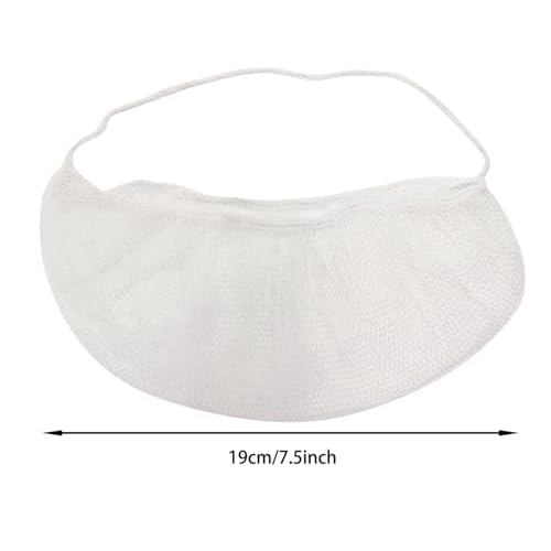 ONLYKXY 50pcs Beard Cover White Nylon Beard Protector Net Protective Beard Covers for Men Food Service Cooking Cleaning Construction Home Kitchen Facial Hair Guards Beard Net
