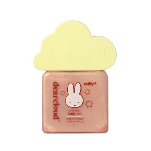 dearcloud Miffy Shimmer Body Oil ? Hydrating Body Oil with Vitamin E & Squalane for a fresh, shimmering glow (3.38 fl oz)