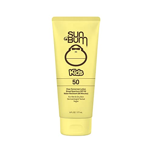 Sun Bum Kids SPF 50 Sunscreen Clear Body Lotion - Broad Spectrum Water-Resistant Sunscreen with Vitamin E - For Wet or Dry Skin - Hawaii 104 Act Compliant (Without Octinoxate & Oxybenzone) - 6 oz