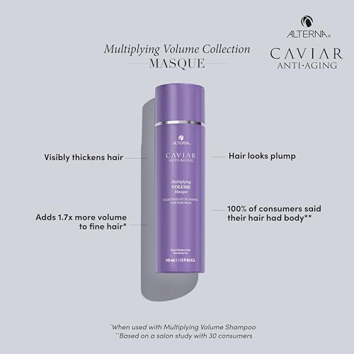 Alterna CAVIAR Anti-Aging Multiplying Volume Masque 5 Fl Oz | Lightweight Hydrating Hair Volumizer Mask for Fine, Thin, Limp or Flat Hair | Adds Shine & Body | Strengthens, Detangles & Boosts Fullness