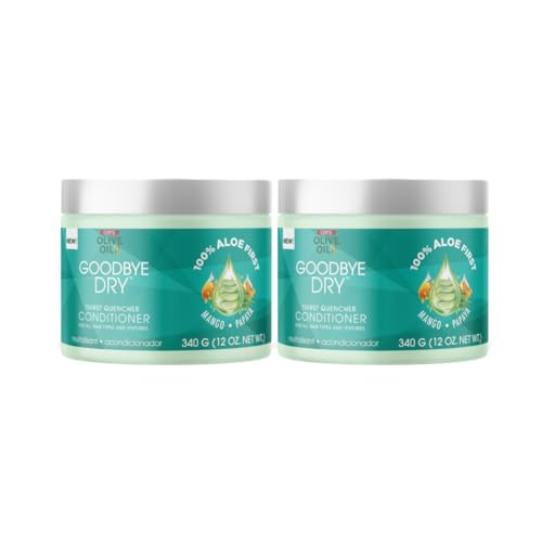 ORS Olive Oil Goodbye Dry Thirst Quencher Conditioner with Aloe, Mango & Papaya, Moisturizes & Softnes for all Hair Types and Textures 12 Ounces (2)