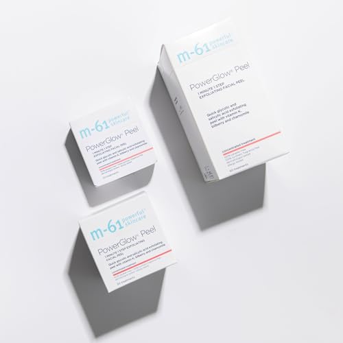 m-61 PowerGlow Peel | Exfoliating Facial Peel With Glycolic, Salicylic Acid. 1 Minute, 1 Step - 10 Treatments