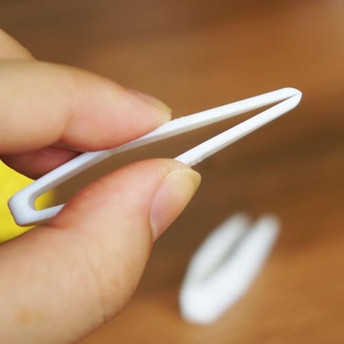 50 Pcs White Mini Plastic Tweezers, Fixed Double Eyelid Sticker Tweezers, Makeup Tool, Contact Lens Clip, Hair Removal Tweezers for Double Eyelid, Beauty Tweezers