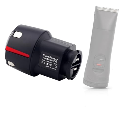 High Capacity NiMH 2500mAh Replacement Battery Compatible with Andis PowerGroom AGR and BGR Clippers, Professional Hair Trimmer Battery Pack, Black