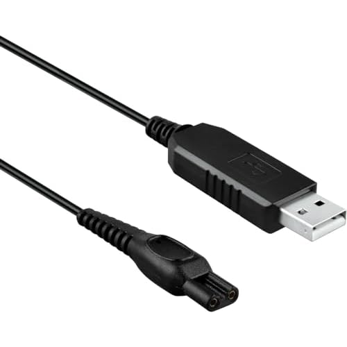 Black USB Power Charger Cord for Philips Norelco OneBlade Pro QP6510/30 Shaver Razor Electric Shavers