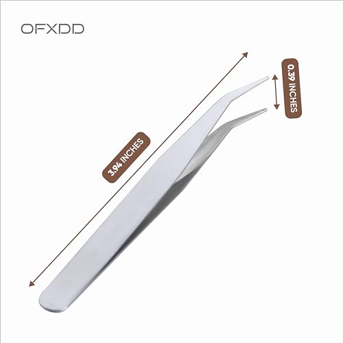 Tweezers for Crafts 3.94¡È - Ingrown Hair Tweezers Stainless Steel - Tweezers Precision for Plucking Eyebrow, Curved - Fine Pointed Tweezers for Splinter