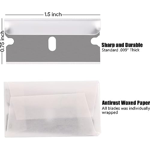 REXBETI 800PCS Single Edge Razor Blades, Industrial Scraper Razor Blades, Replacement Box Cutter Blades, Suitable for Removing Labels, Decals, Stickers