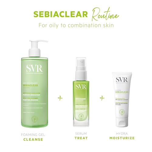 SVR Sebiaclear Face Serum. Retinol Alternative with Niacinamide & Hyaluronic Acid For Sensitive Oily Skin. Reduce the Appearance of Fine Lines, Wrinkles, Control Breakouts & Unclog Pores, 1 fl.oz