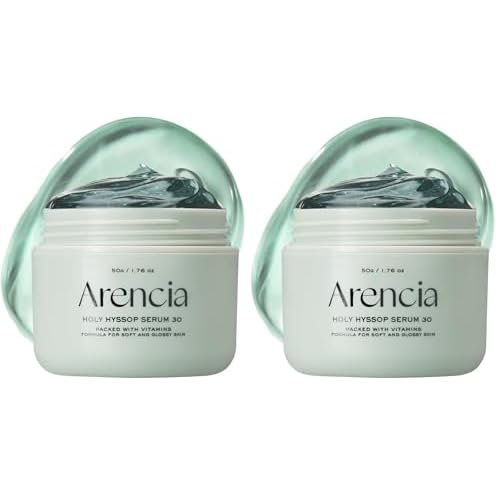 Arencia Glow Hyssop Overnight Face Mask Serum - hydrating & Anti-Aging Serum for younger looking Korean Glass Skin, Vitamin A, C, E, Niacinamide, Peptide (Pack of 2)