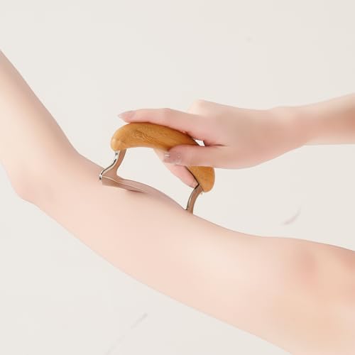 Greenstalk 2 in 1 Whole Body Stainless Steel Gua Sha Set for Muscle Relief, Wooden Massage Tools,Portable Body Scrapers Tool for Neck, Back, Feet Recovery.