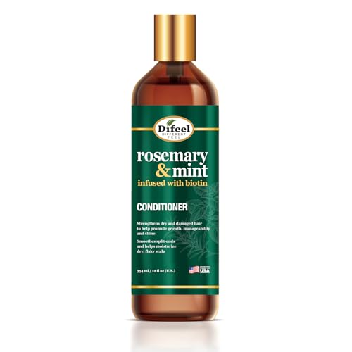 Difeel Elevated Rosemary Mint Hair Conditioner with Biotin 12 oz. - Made with Natural Rosemary & Mint to Strengthen Dry, Damaged Hair, Promote Growth, Smooth Split Ends & Moisturize Dry Scalp