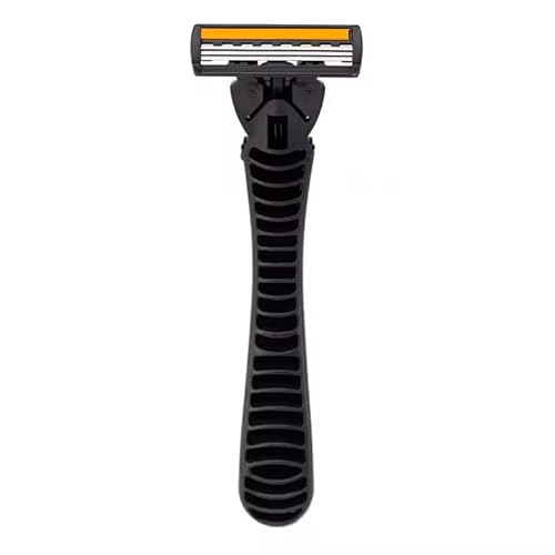 Disposable Razors Long-lasting 3-Blade Razors With Slim Head and soap strip for Precision Shaving / 1 Handle and 11 Cartridges,12 Piece Shaving Kit (Handle Black)