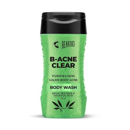 BEARDO Body Acne Body Wash for Men 200 ml | With Neem, and Tea Tree | Clean Clear Skin | For Body Acne and Skin Purification | B-acne Bodywash