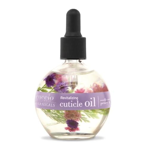 Cuccio Amalfi Garden Revitalizing Cuticle Oil (63ml) - Natural Moisturizing Skin Moisturizer for Nourishing Hand Care & Healthier Nails - Violet & Delicate Peony