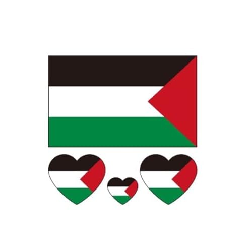 10 Sheets Palestine Flag Tattoos Stickers 40 Pcs Waterproof Sweat Sports National Flag Removable Fake Tattoos