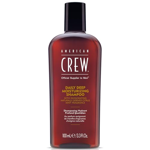 American Crew Shampoo for Men, Daily Deep Moisturizer, Naturally Derived, Vegan Formula, Citrus Mint Fragrance, 3.3 Fl Oz