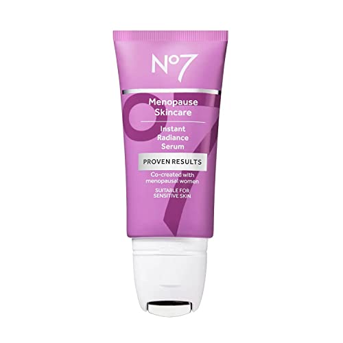 No7 Menopause Skincare Instant Radiance Serum ? Hydrating Facial Serum with Hyaluronic Acid + Collagen Peptides for Firmer, Healthier Looking Skin ? With Cooling Applicator (30ml)