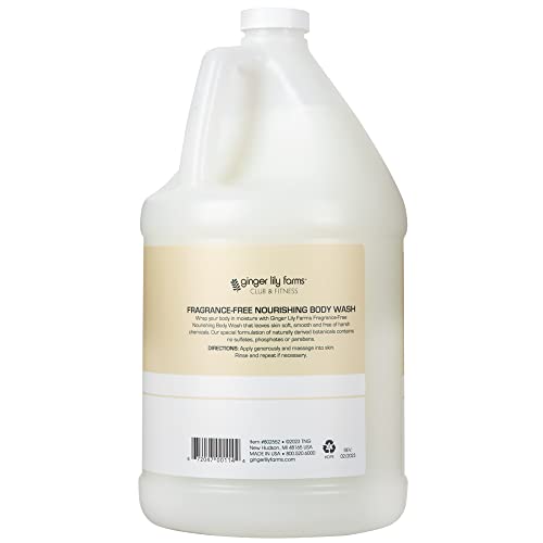 Ginger Lily Farms Club & Fitness Body Wash + Shampoo + Conditioner Bundle, Fragrance Free