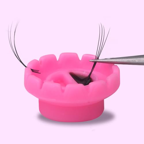 400 PCS Glue Rings for Eyelash Extensions, Pink Lash Rings with 2 PCS Eyelash Tweezers, Lash Holder, Easy Fanning Glue Cups for Volume Lashes