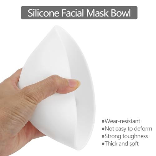 Tecbeauty Face Mask Mixing Bowl Set, 10 Pcs DIY Facemask Mixing Tool Kit with Silicone Facial Mask Bowl Brushes Stick Spatula Measuring Cup (White)