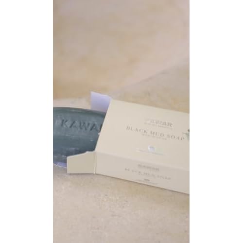 KAWAR Dead Sea Black Mud Soap with Shea Butter & Olive Oil - Relief for Acne, Psoriasis & Eczema - Moisturizing Vegan Bar for Men & Women - For Oily to Normal Skin, 4.2 oz