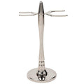 Taconic Rocket?Style Stainless Steel Safety Razor & Shaving Brush Stand ? Weighted Metal Stand for Wet Shaving Tools with 20?22?mm Knot Fit