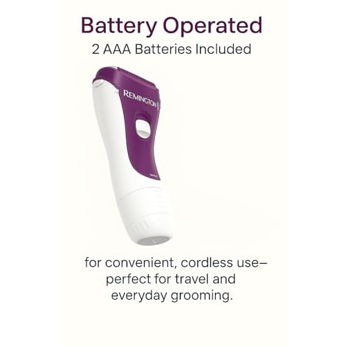Remington Smooth & Silky Electric Shaver for Women, 3-Blade Battery Operated Foil Shaver and Bikini Trimmer, Shave Wet or Dry