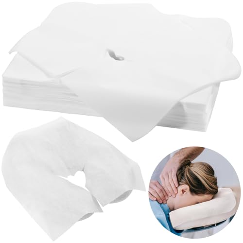 DIMEGON 500PCS Disposable Face Cradle Covers, Disposable Massage Headrest Cover, Single Use Massage Bed Headrest Cushion Cover, Professional Massage Chair Face Cover for Skincare Beauty Salons