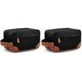Vorspack Travel Toiletry Bag - Hanging Toiletry Bag for Men Water Resistant Canvas Shaving Bag with Large Capacity for Travel - Black (Pack of 2)