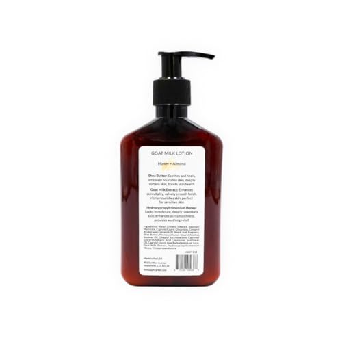 Goat Milk Lotion, Honey Almond Fragrance, Hydrating Lotion for Men & Women With Nourishing Goat Milk, Shea Butter, Sunflower Oil & Aloe, Packed With Vitamin A, E & Selenium, 9 Oz