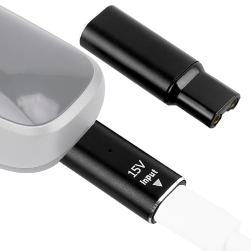 Linkidea 2 Pack 15V Type-C Shaver Adapter, O Blade Charging Converter Head, USB-C Razor Charger Converter Fit for Electric Trimmer HQ8505 7000 5000 3000 Series, QP6520 QP6530 QP6510 (Black), RAC39-04