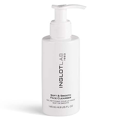 Inglot Soft & Smooth Facial Cleansing Gel - Removes Blemishes and Makeup Residues and Leaves Velvety Soft Moisturised Skin with Kombucha and Ginkgo Biloba Extracts 145ml