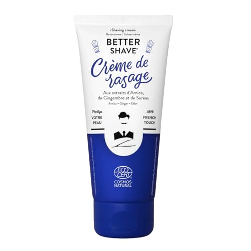 Better Shave Shaving Cream | Vegan Luxury Dense, Rich & Creamy Lather Smooth Wet Shave, Grooming Routine Gifts Natural With Coconut & Sunflower Seed Oil, Ginger Made in France 175ml