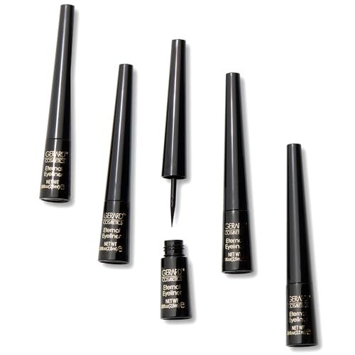 Gerard Cosmetics Eternal Eyeliner, Ultra Black Liquid Eyeliner with Fine Precision Tip Applicator, Extended Long Wear, Cruelty Free, Waterproof Smudge Proof Eyeliner