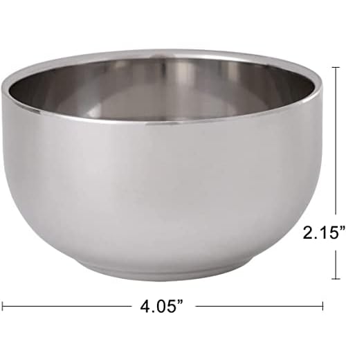 Akstore Men's Durable Shave Soap Cup Stainless Steel Heat Insulation Smooth Shaving Mug Bowl (Medium)