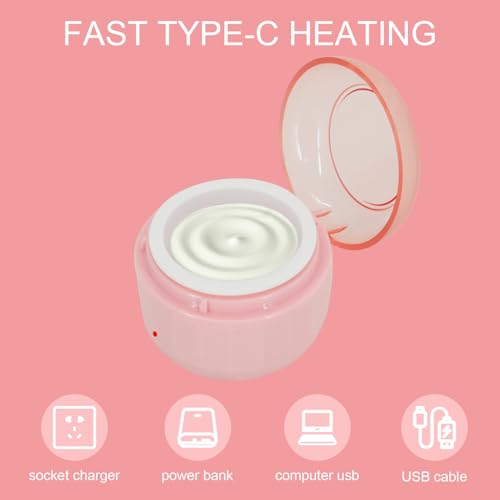 Nose Wax Kit for Men ? 50g Nose & Ear Hair Removal Wax, USB Fast Heat, Smart Temp, 10 Sticks, Painless & Easy Grooming Kit with Full Accessories (Pink)