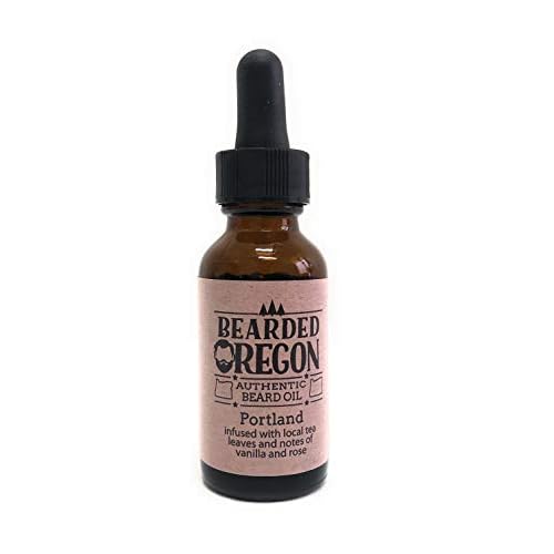 Bearded Oregon Beard Oil - Portland Scent, 1 oz - Vanilla Rose Chai - All Natural Ingredients, Softens and Strengthens Beard, Relieves Itch