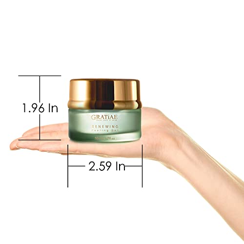 Gratiae organic renewing Peeling gel face mask, mild face cleanser with witch hazel, Deep cleans, removes dead skin cells and blackheads, anti-aging skin care, 1.7 Fl oz