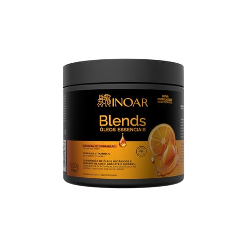 Inoar Blends Combing Cream Creme Para Pentear with Botanical Vegan Oils & Vitamin C Complex for Intense Hydration & Smoothing, 17.6 Fl Oz