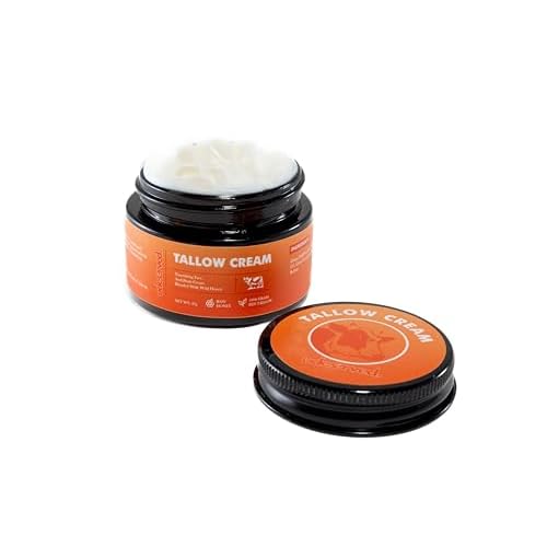 Grass-Fed Beef Tallow and Honey Balm ? Whipped Face Moisturizer for Dry & Sensitive Skin ? Natural Skin Care for Face & Body ? Handcrafted with Raw Honey & Olive Oil ? 1.3 oz