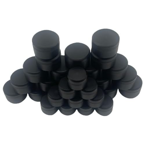 30 Pcs Cosmetic Jars Set, 10¡¿5ml + 10¡¿10ml + 10¡¿15ml Empty Refillable Containers with Lids, Small Plastic Travel Pots for Face Cream, Lip Balm, Lotion, Powder, Glitter, DIY Crafts Storage