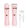 Facial Hair Remover for Women - 2-in-1 Electric Painless Face Hair Removal Shaver Device - Waterproof Face Trimmer & Body Epilator - Rechargeable Razor with 2 Heads for Lips Arms Legs Bikini Body